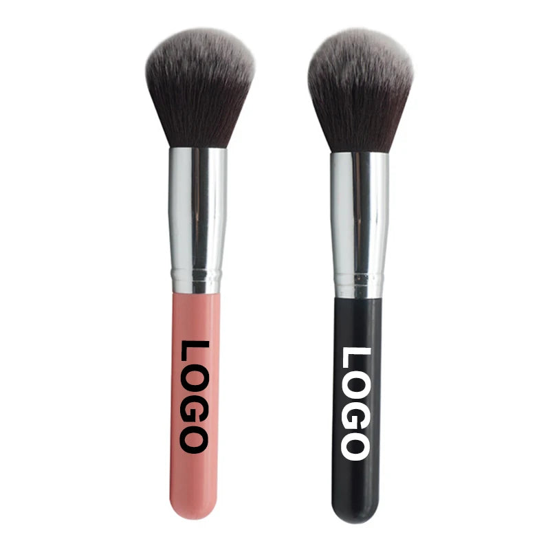 Custom Logo Durable Professional Foundation Brush with Wooden Handle and Dense Flat Top for Liquid Foundation