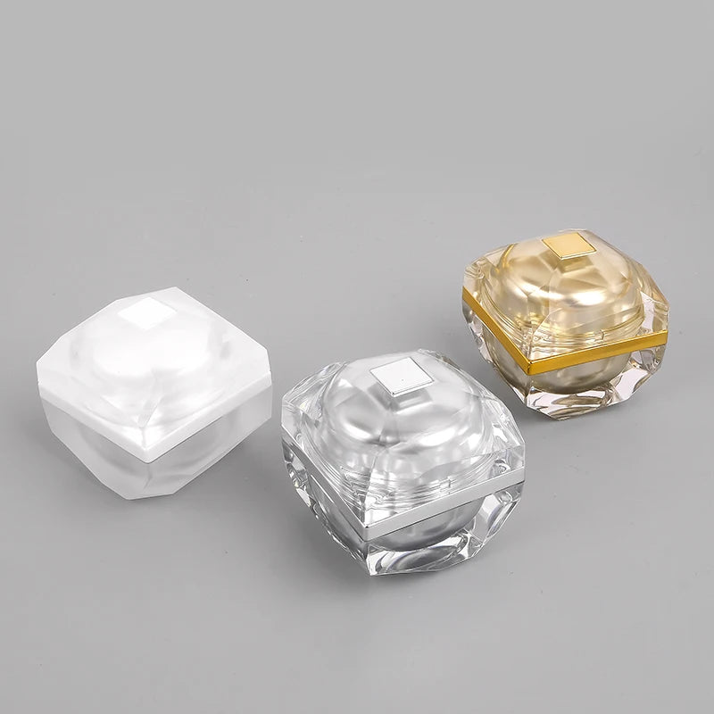 10g in Stock Custom Plastic Luxury Skin Care Cream Pot Crystal Small Empty Round Cosmetic Cream Jar