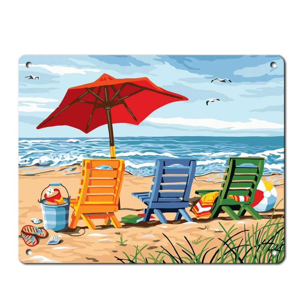 Antique Imitation Custom Design Blank Metal Sign Retro Metal Poster Beach Tin Signs for Home Decoration Wholesale for Bar Garage
