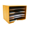Adjustable Bamboo Wood File Organizer Tray for Office Desktop & Drawer Organizer with Dividers