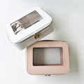 Waterproof Custom Leather clear Transparent Travel Women Pvc Makeup Cosmetic case Bag With Handle