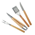 Stainless Steel Barbecue Tools Wood Handle BBQ Spatula Fork Knife Shovel Tong Tools Grill Accessories for Outdoor Picnic