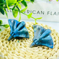 Wholesale Natural Labradorite Hand Carved Manta Ray Animal Crafts Crystal Engraving for Home Decoration