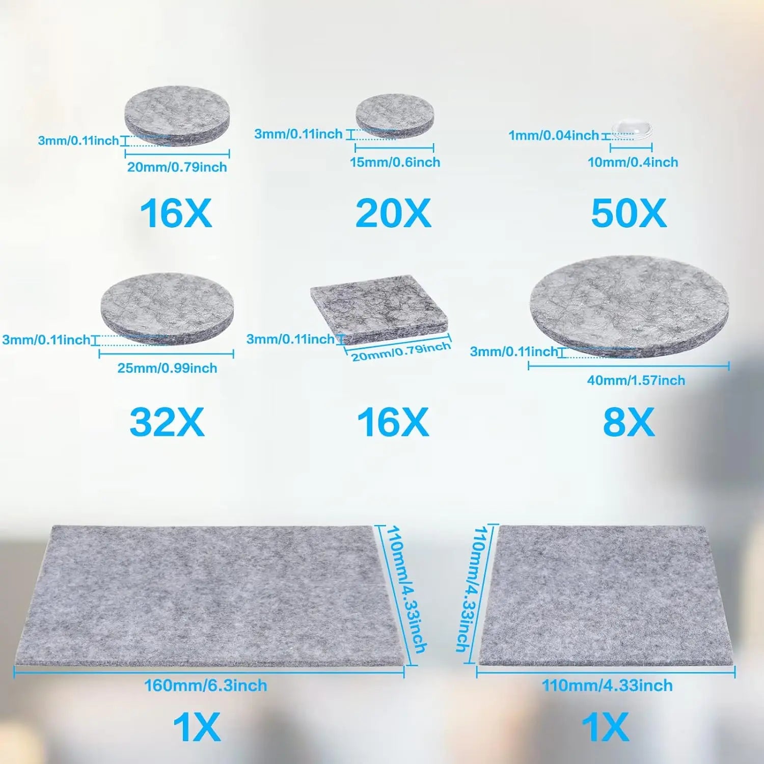 2025 Product New Edition Selfadhesive square Round Thick Furniture Feet Chairs Legs Hardwood Floors protection Felt Gliders