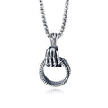 Fitness Pendant Necklace Wholesale Vintage Pendant Punk Style Men Silver Dragon Claw Hand