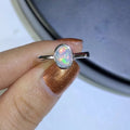Aimgal Fine Jewelry Vintage Natural White Opal Gemstone Ring 18K Gold S925 Silver Sterling for Wedding