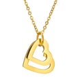 Necklace Collar Stainless Steel Jewelry Double Gold Plated Heart Necklace Custom Personalized Family Member Name Necklace
