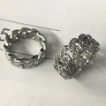 VAF Iced Out Hip Hop Round Cut Diamond Ring Stainless Steel Moissanite Lab Cuban Chain Link Ring for Men