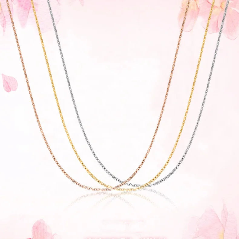Hot Selling Genuine Gold 18k Real Gold Chain Necklace Solid Pure Gold Chain Necklace Permanent Jewelry