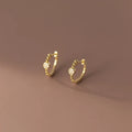 Wholesale 925 Sterling Silver European Fashion Earrings with Shiny Zircon Hut Perforated Jewelry Trendy Style for Women's Gifts