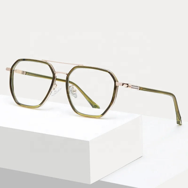 Jiuling Eyewear Large square Tr90 Frame Blue Light Blocking Spectacles Fashion Men Women Double Bridge Glasses Frame Eyeglass