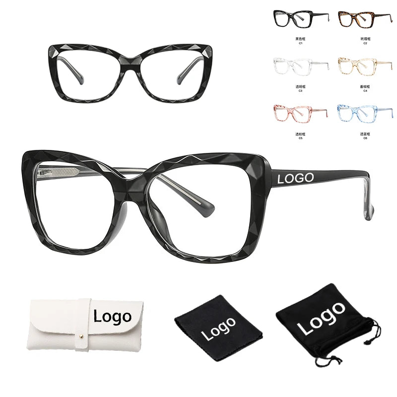 Dachuan 2025 Women Diamond Shiny Cutting Special Design Butterfly Shaped Frame Anti Blue Glasses Blocking Eyewear