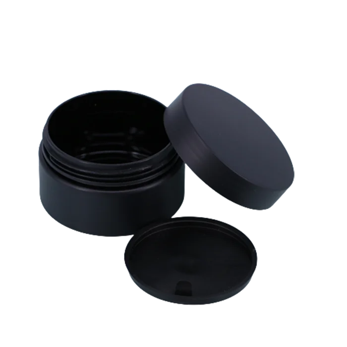 Luxury 100g Matte Black PET Cosmetic Cream Jars with Screw Top Lids for Personal Care Skincare and Hair Cream 100ml Capacity