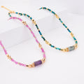 Gemstone 3MM Natural African Turquoise Red Agate Choker Gem Stone Necklace Jewelry