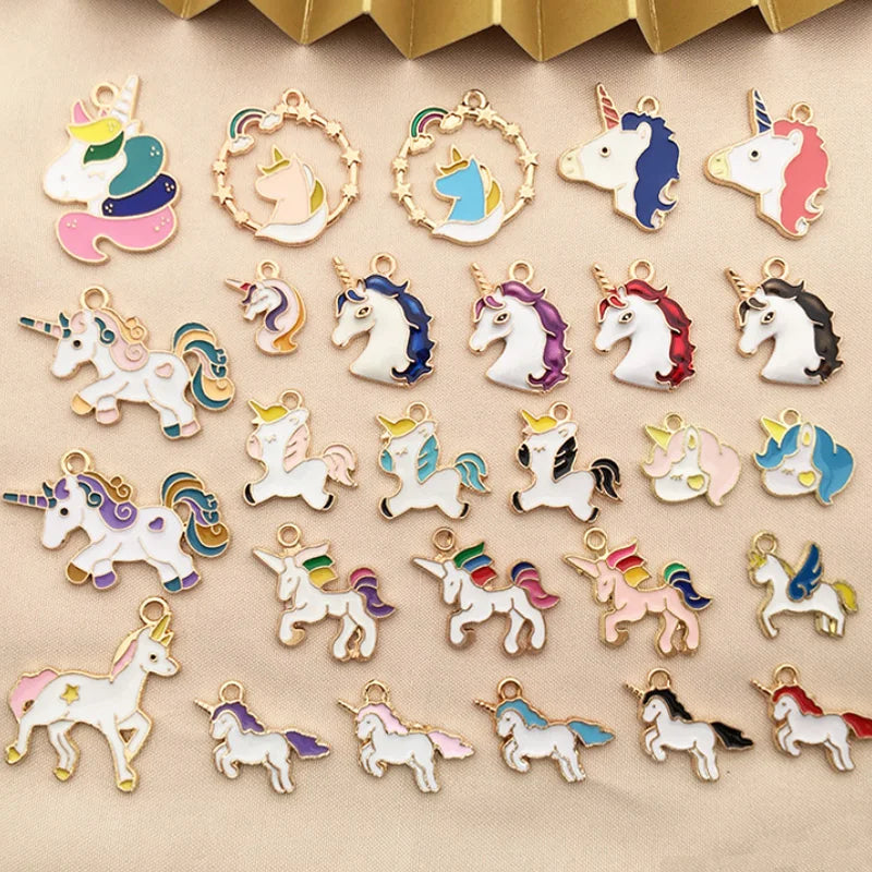 Horse Unicorn Cute Enamel Charms for Jewelry Making