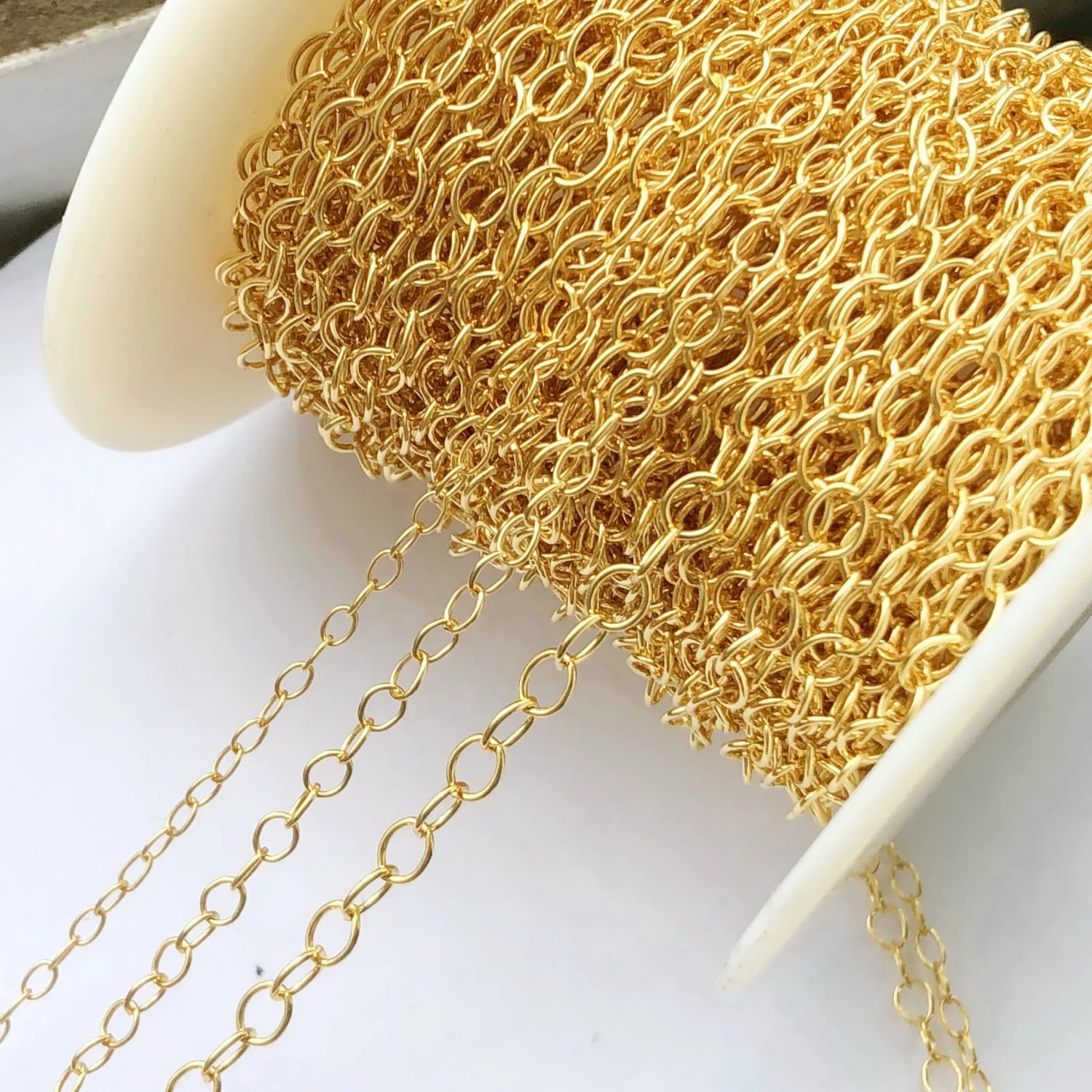 No Tarnish Gold Filled Round Extension Chain for Jewelry Bracelet Necklace Making
