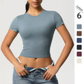 2026 Summer Women's Quick-Drying Spandex Loungewear Casual Crop Tops with Short Sleeves Plus Size Custom Logo Wholesale MegaBDM