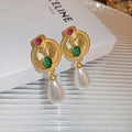 Women Jewelry Round Pearl Drop Ear Clips No Ear Hole Shiny Earring Jewelry Gifts Hoop Ear Bone Clip on Earrings