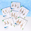Boho Ocean Theme Jewelry Set Natural Seashell Pendant Necklace and Earrings for Summer Beach Vacation