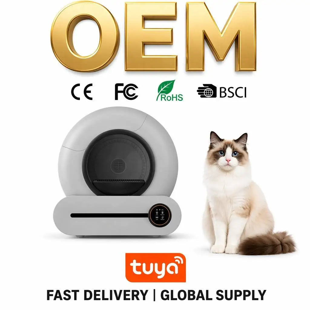 Grey Smart Litterbox Self-Cleaning Cat Litter Box Automatic Cat Litter Box Tuya App with Wifi Odor Control for Multiple Cats MegaBDM