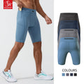 SK Men's Summer Casual Solid Knee-Length Workout Shorts Quick Dry Compression High Elasticity Sweat-Wicking Mid Waist Plain Dyed