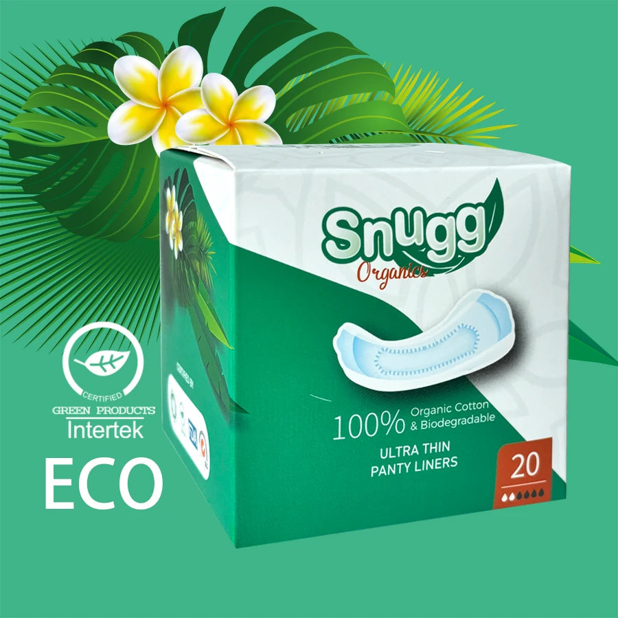 NIceday 100% Certified Organic Cotton Hypoallergenic Organic Menstrual Pads Biodegradable Panty Liner