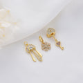 Wholesale Jewelry Accessories 14K Gold Plated Snowflake Charm Heart Shape Zircon Pendant Necklace Making Charms
