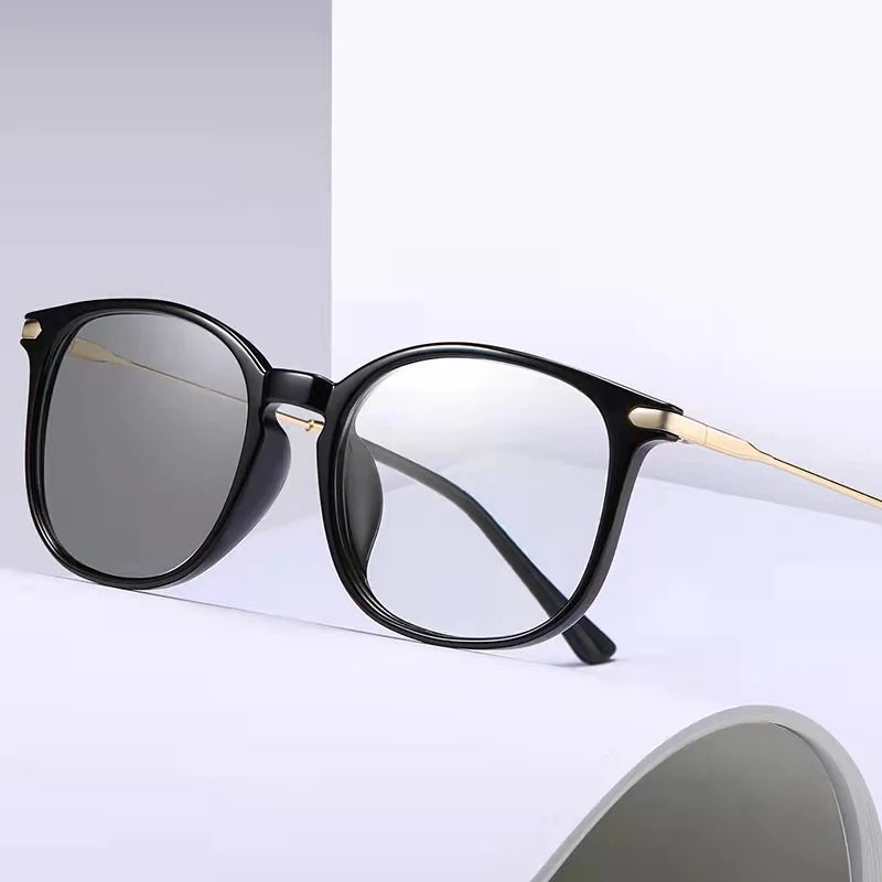 TR90+Metal Photochromic Anti Blue Light Sunglasses Change Color Sun Glasses Blue Blocking