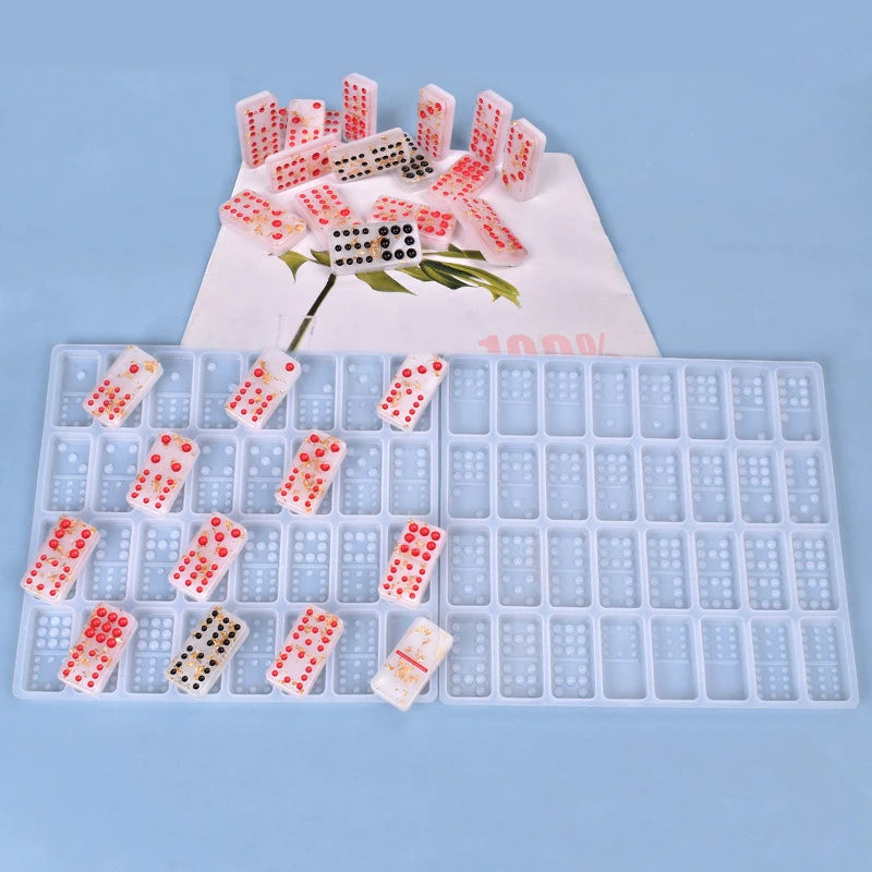 C-0075 Custom DIY Epoxy Resin Shiny Silicone Jumbo Domino Mold Professional Domino Mold Tianjiu paijiu