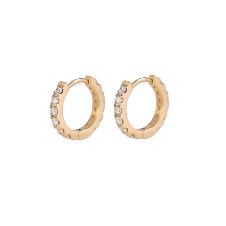 Jennie Style Lab Diamond Earring Hoop in 18K Gold K-Pop Fashion