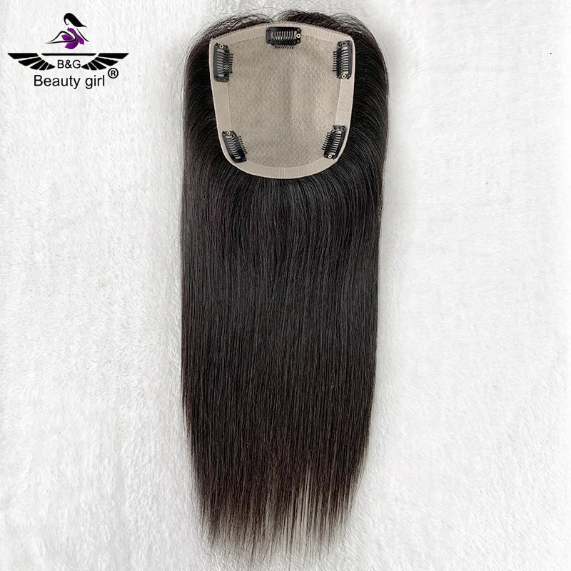 5.5*6 Inches Wholesale Price in Stock Natural Hair Toupee Raw Unprocessed Virgin Hair Vendors Silk Top Human Hair Topper