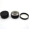 Custom 30ml 50ml 80ml 100ml Aluminum Tin Containers Black Plated Spice Jars Perfume Cosmetic Chemical Wax Packaging