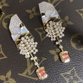 Super Gorgeous IGI Certified Fancy Pink Diamond Jewelry Set 18k Gold Pink Diamond Earrings