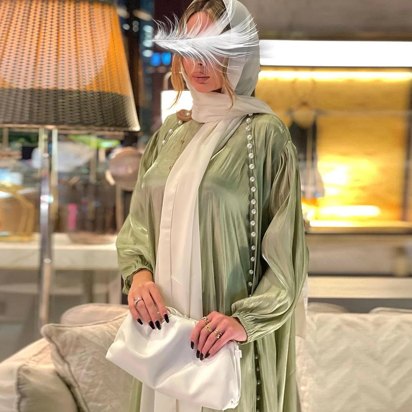 2023 Modest Modest Abaya Women 2 Pieces Set Gown Muslim Long Cardigan Saudi UAE Dubai Maxi Long Dress Islamic Clothing