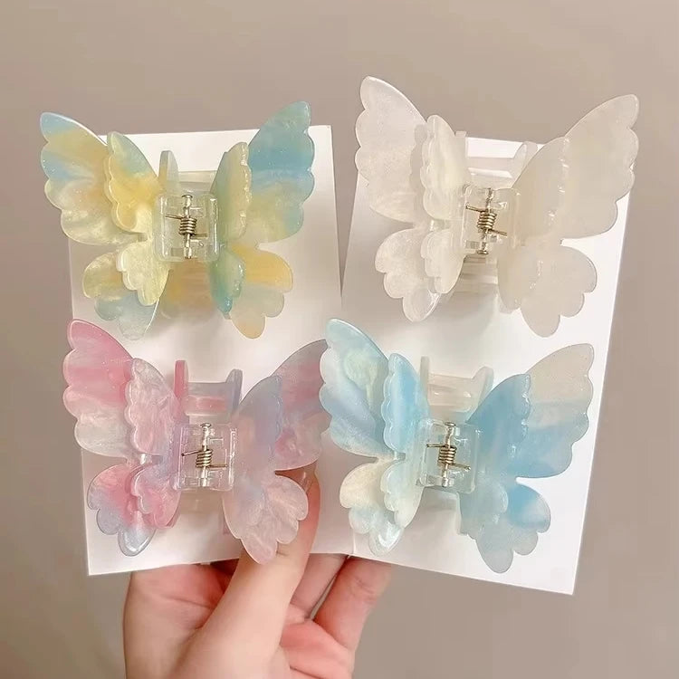 Wholesale Cellulose Acetate Hairgrip Butterfly Shape Mini Ponytail Hair Claw Clips Women Girl Beautemecca AA-01 Wedding