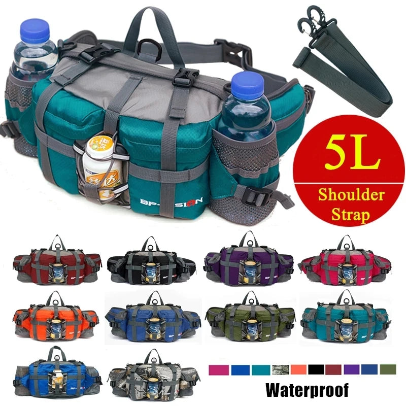 Hike Mountain Bottle Waterproof Nylon Camping Mochila Hiking Outdoor Sports OEM ODM Customizable Waist Bag Water Backpack