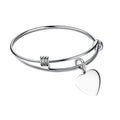 Cremation Jewelry Stainless Steel Urn Heart Pendant Bracelet Expandable Cuff Memorial Urn Bangle Gift for Mother's Day
