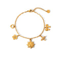 New Arrival INS Stainless Steel 18K PVD Plated Trendy Geometric Shape Delicate Hollow Love Heart Charm Bracelet Women's