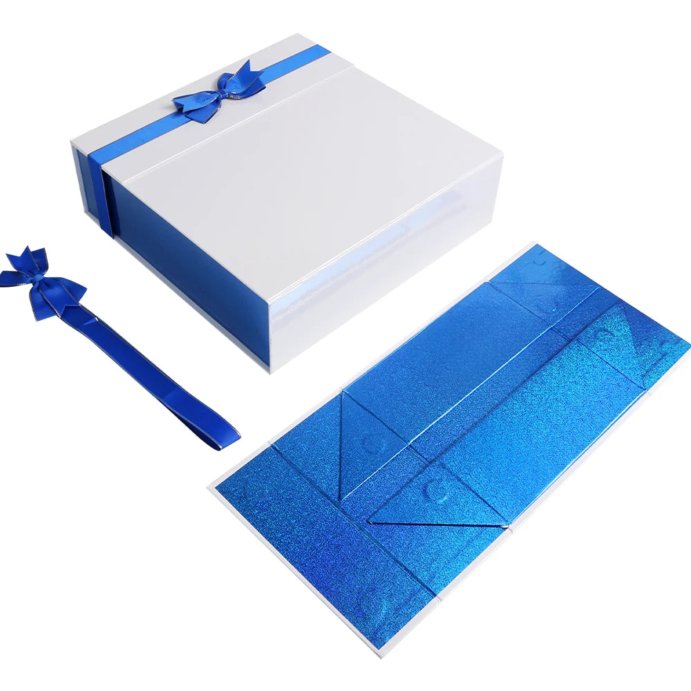 Wholesale Custom Foldable Folders Magnetic Cardboard Fast Delivery Small Business Paper Packaging Ribbon Embossed UV Coating