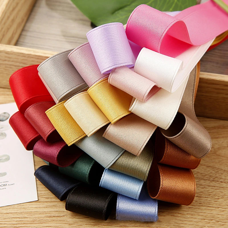 Polyester Cotton Solid Color Webbing Clothing Straw Hat Flowers Gift Box Aromatherapy Decorative Hair Ornaments DIY Bow Ribbons