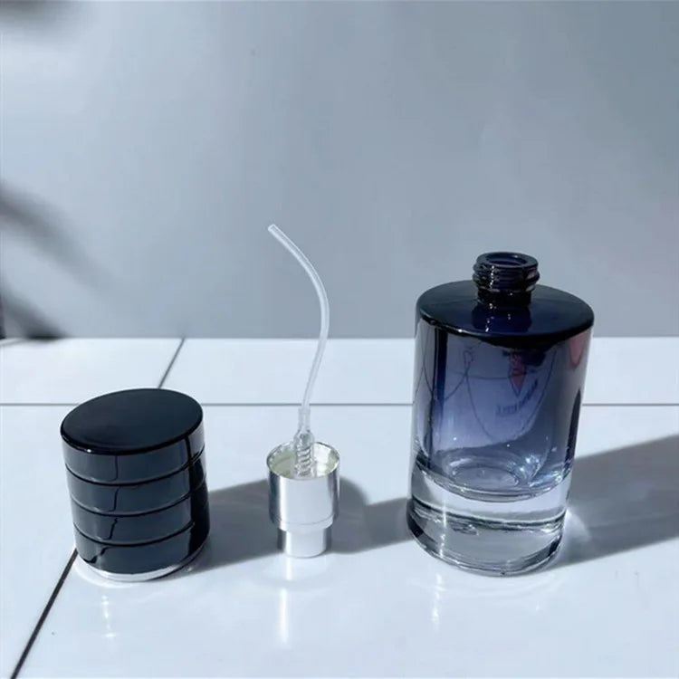 Ready Color 30ml 50ml Glass Refillable  Perfume Spray Bottle Black White Gradient Color Screw Neck