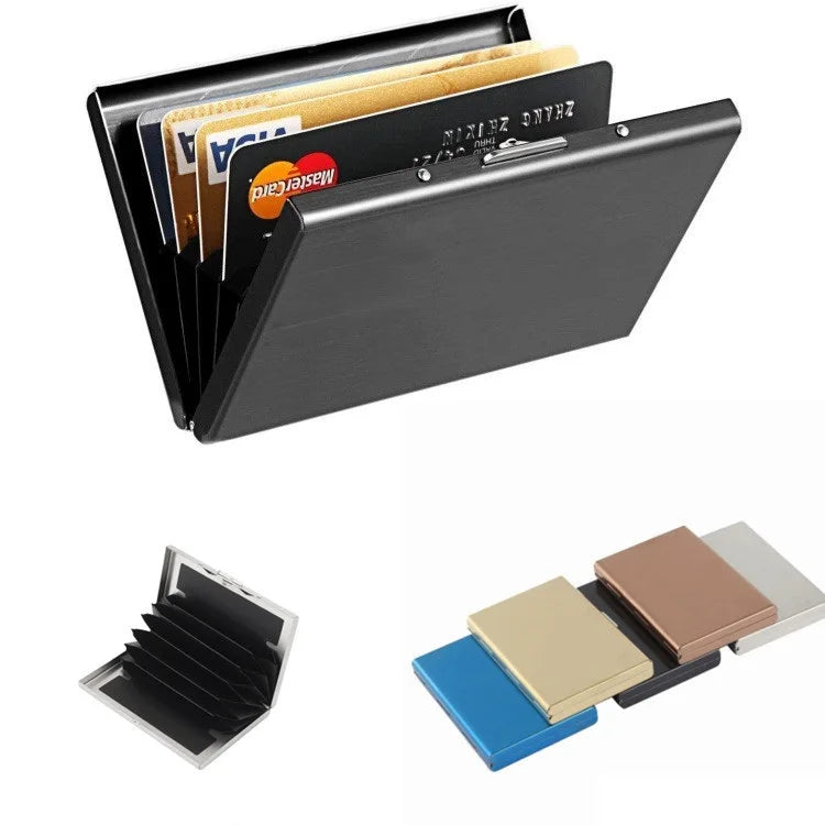 Factory Wholesale Promotional Custom LOGO Stainless Steel Slim RFID Blocking Credit ID Card Holder