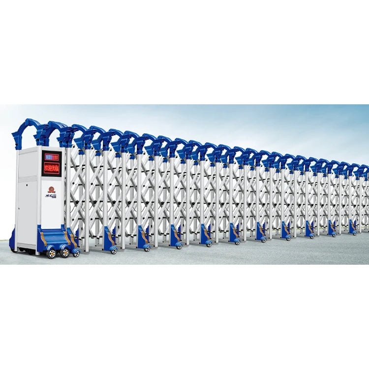 Aluminum Alloy Retractable Pedestrian Traffic Barrier Folding Gates 6 Feet Height Mirror Polished/Powder Coated Eco-Friendly