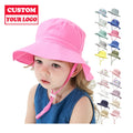 Wholesale Designer Custom Flat Top Kid Safari Hat Panama Children Cotton Bucket Hats