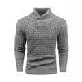Sehe Fashion Men's Plaid Knit Pullover With Lapel Slim Solid Color Light Weight Winter Sweater With  Embroidery Pattern