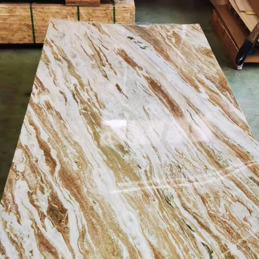 Waterproof White and Black Marble Color Pvc Wall Panel UV PVC Marble Sheet