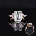Starsgem Lab Diamond Octagon Emerald Cut Wedding Women Engagement  Ring 18k Purity Gold Rings
