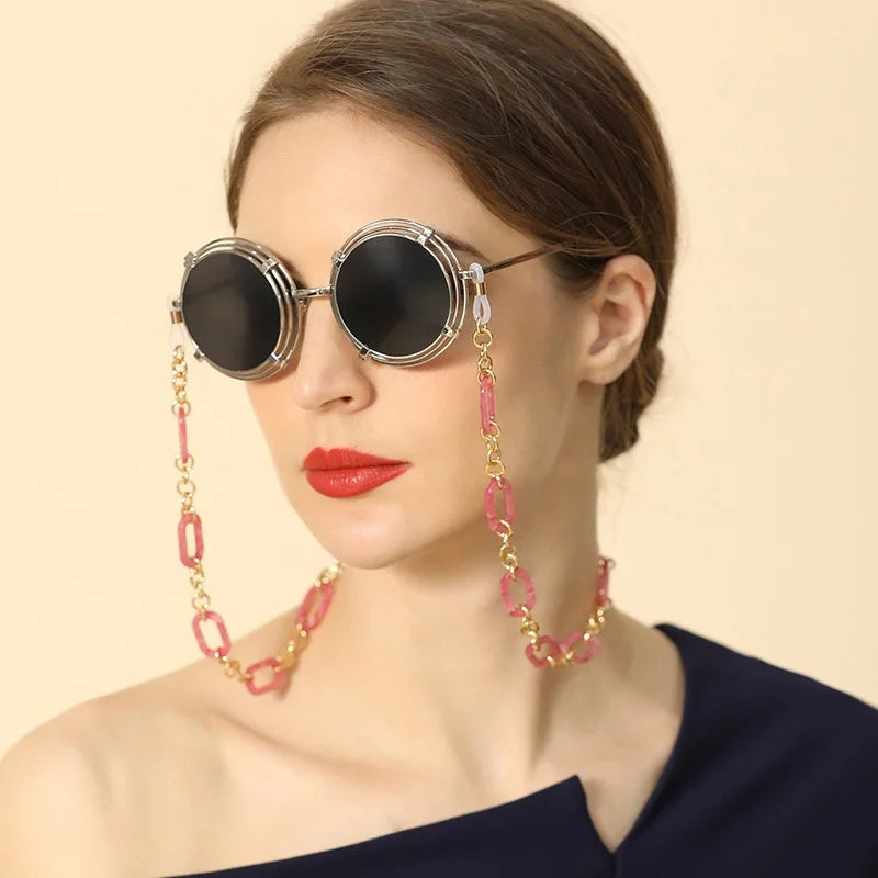 Trendy Acetate Glasses Chain Fashion Acrylic Sunglasses Chains Eyewear Accessories for Women