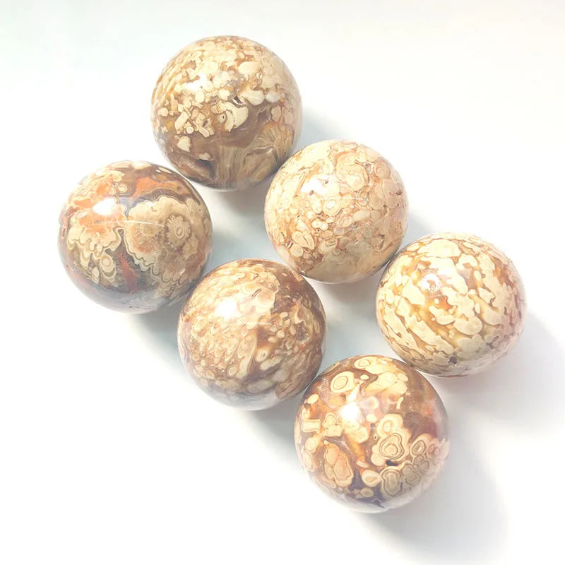 New Product Natural Crystal Ball Polished Healing Stone Amber Calcite Stone Sphere for Home Decoration