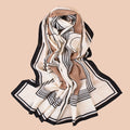 Autumn New Fashion Striped Long Scarf Like Cotton Cashmere Travel Warmth Shawl for Women